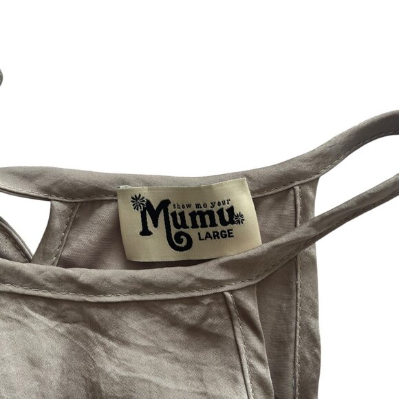 Show Me Your Mumu Tunic Tank Top with Tie Back Taupe‎ SZ Large - Picture 3 of 6